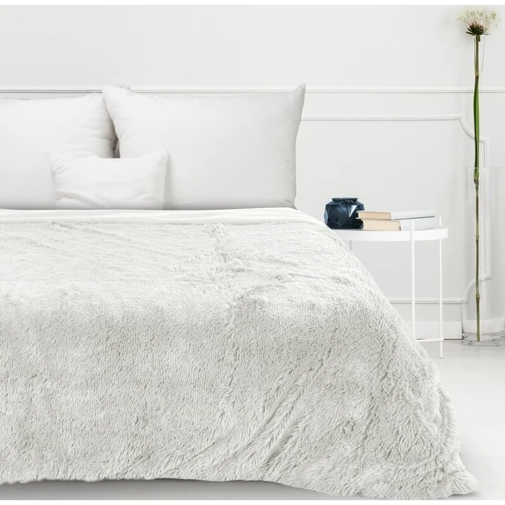 Flauschige Decke Wohndecke Kunstfell Überwurf Sofadecke Kniedecke Tifany 1 170X210 cm silber – Bild 2