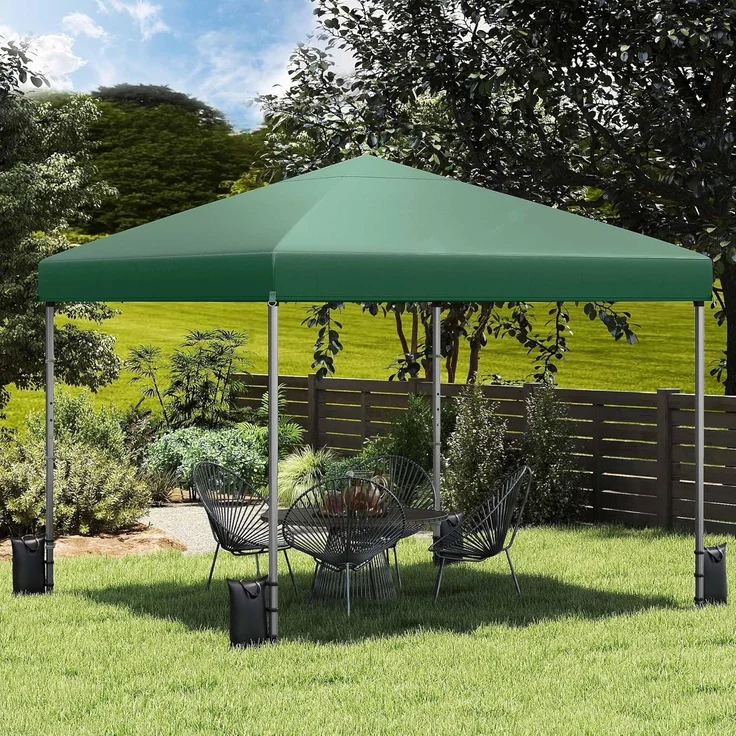 DWVO Pavillon 3x3M | 4er Set Sandsäcke, Pop Up Faltpavillon stabil & höhenverstellbar UV Schutz 50+,Gartenzelt Partyzelt für Terrasse Strand Camping Markt Festival Hellgrün verbessert – Bild 6