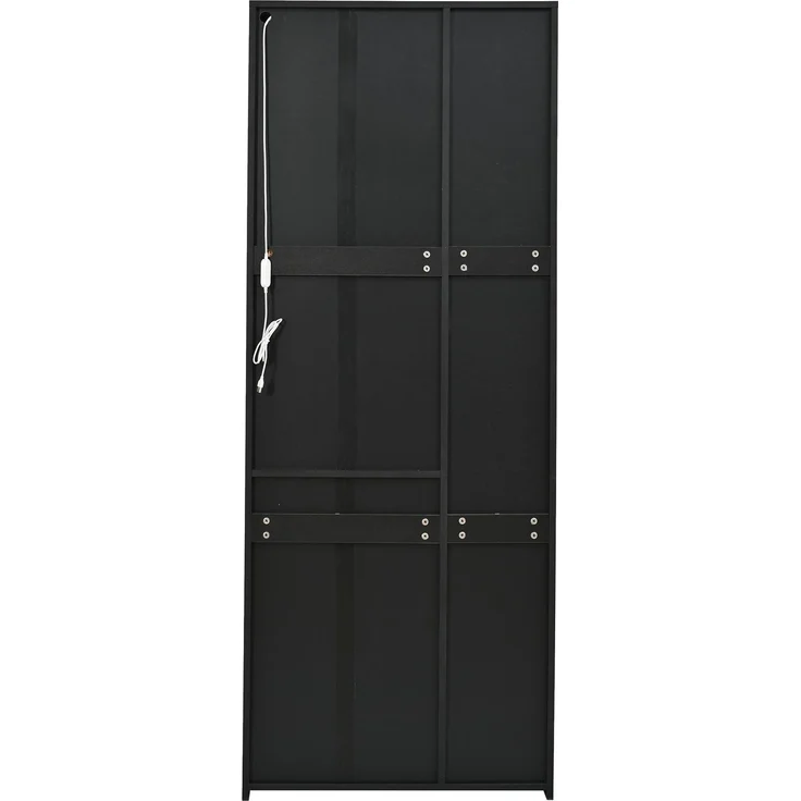 ZUBALIYA Schrank mit LED-Beleuchtung mit Schubladen in Schwarz, ideale Lösung für kleine Räume, robuste Verarbeitung, langlebige Materialien, einfache Selbstmontage, mit verständlicher Aufbauanleitung – Bild 21