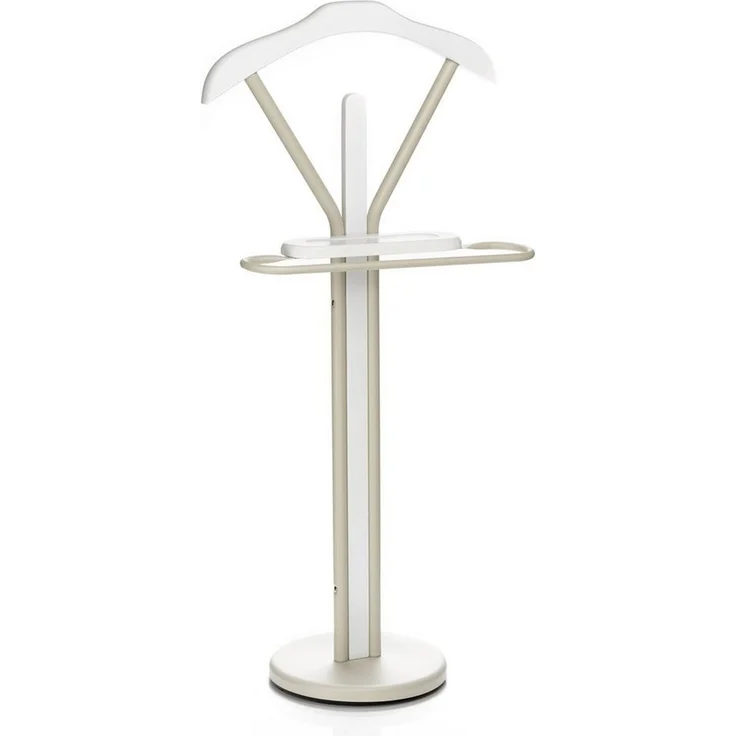 IDIMEX Herrendiener FABIO, Stummer Diener mit Kleiderbügel, Hosenbügel und Ablage Beige/Weiß – Bild 5