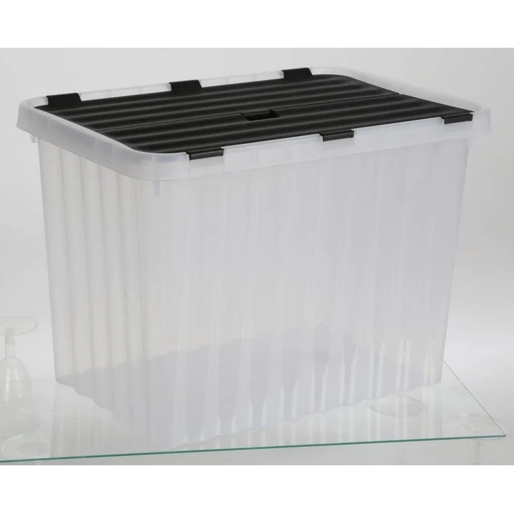8x Wellenboxen 24L 43x30x30cm Transparent Deckel Aufbewahrung Spielzeugkisten – Bild 3
