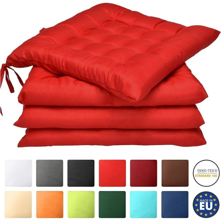 Beautissu Stuhlkissen Lea, 4er Set Suthlkissen 40x40x5cm – Bild 1