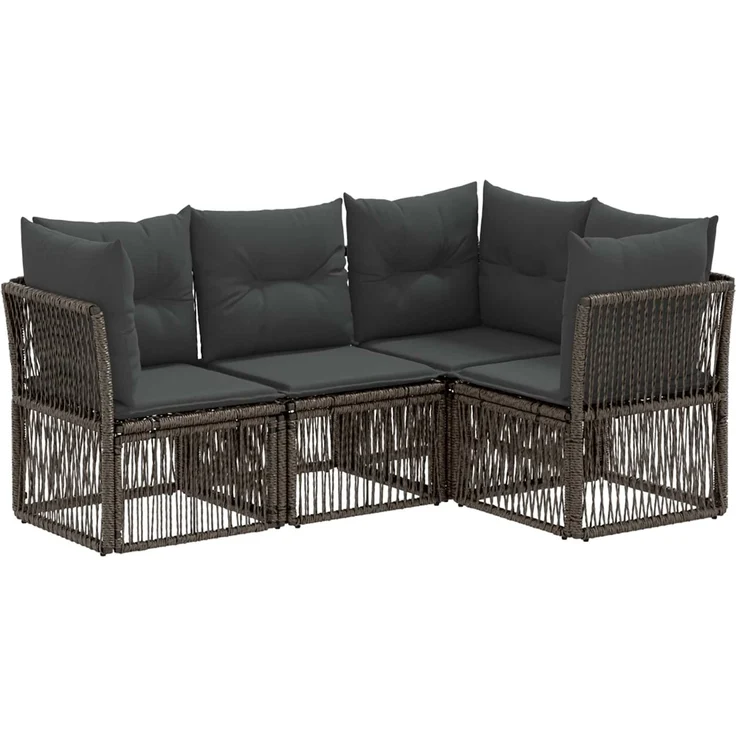 vidaXL Gartensofa-set 4 stk. 4-Sitzer Grau Poly-Rattan 3434210 – Bild 2