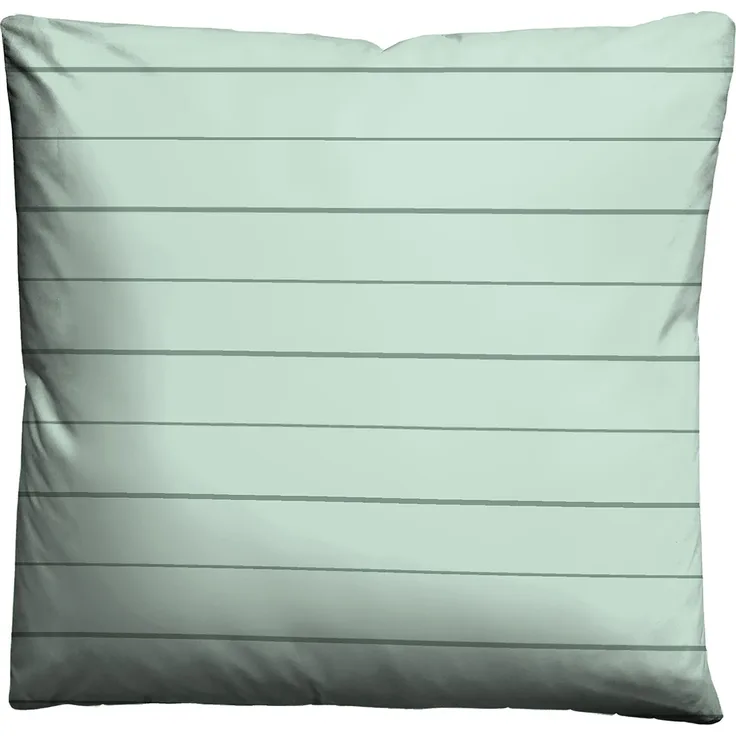 biberna 0636044 Mako-Satin Bettwäsche STREIFEN - MIX & MATCH, mint, 1x 80x80 cm