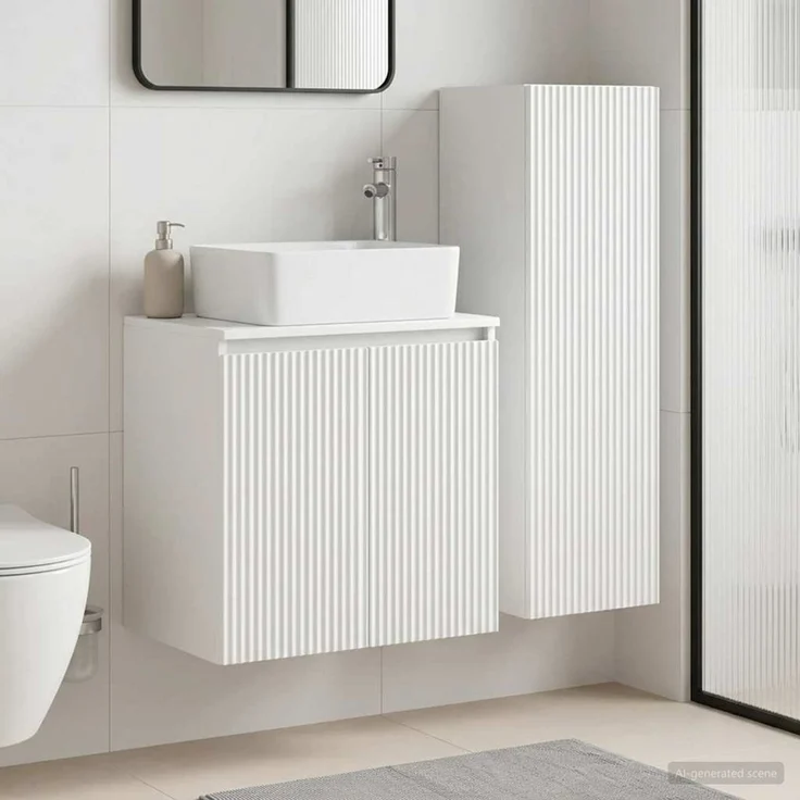vidaXL Badezimmerschrank-Set 2 stk. Weiß 33 x 34,5 x 100 cm 3406123 – Bild 1