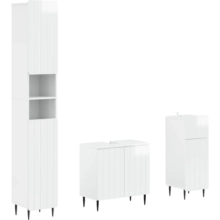 vidaXL 3-teiliges Badezimmer-Schranksystem ZWOLLE Holzwerkstoff 3417841 – Bild 1