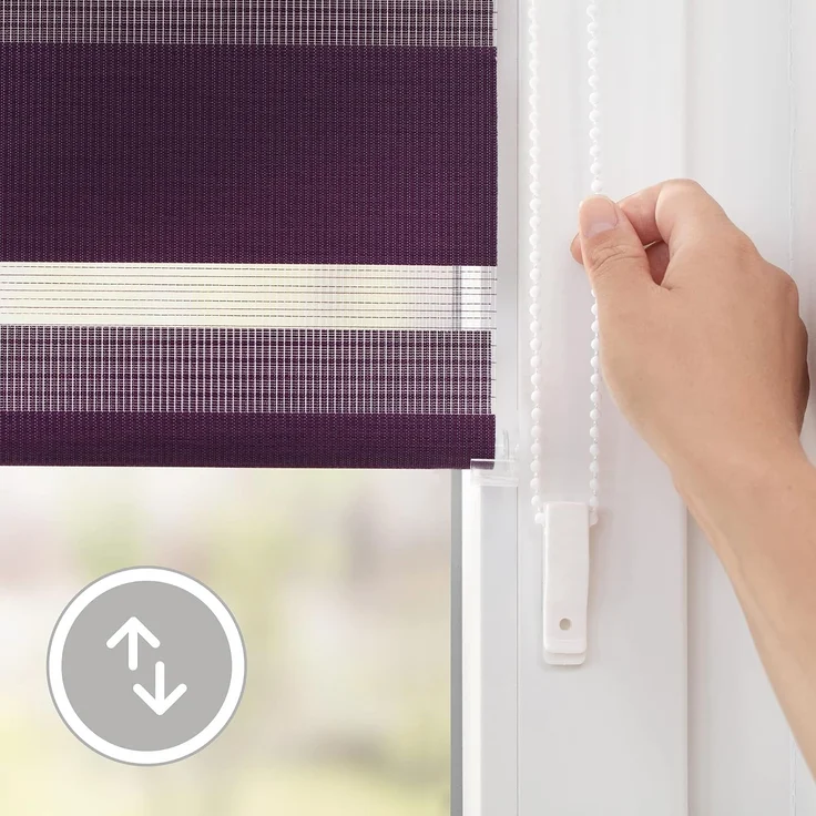 Lichtblick Sonnenschutzsysteme GmbH Doppelrollo Kopenhagen 55 cm x 150 cm (BxL) Brombeer modernes Duo Rollo; Klemm- und schraubbar; Lichtdurchlässig und blickdicht – Bild 5