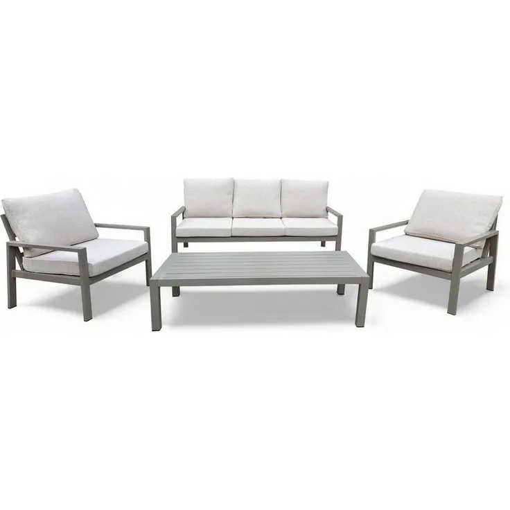 osoltus Alu Lounge Gartenmöbel Outdoor Set Haugesund 3er Kaktus Beige