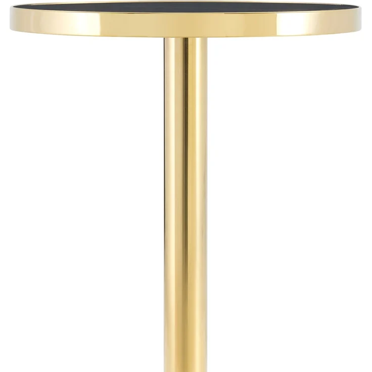 Runder Beistelltisch 59,5cm×59,5cm×73,5cm mit Marmoroptik – Tischplatte und goldfarbenem Edelstahlgestell – Bild 6