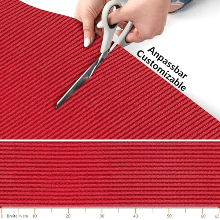 ANRO Badematte Weichschaummatte rutschfest Duschvorleger in Feuerrot, 65x500cm, wasserdurchlässig, pflegeleicht, schnelltrocknend – Bild 4