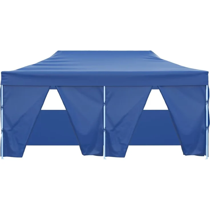 Profi-Partyzelt Faltbar, Gartenzelt mit 4 Seitenwänden 3x6 m Stahl Blau – Bild 3