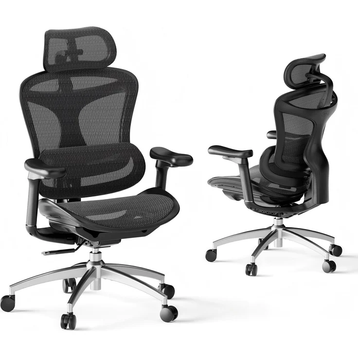 Sihoo 'Doro C300L' ergonomischer Schreibtischstuhl, 126 x 78,5 cm, in Schwarz – Bild 1