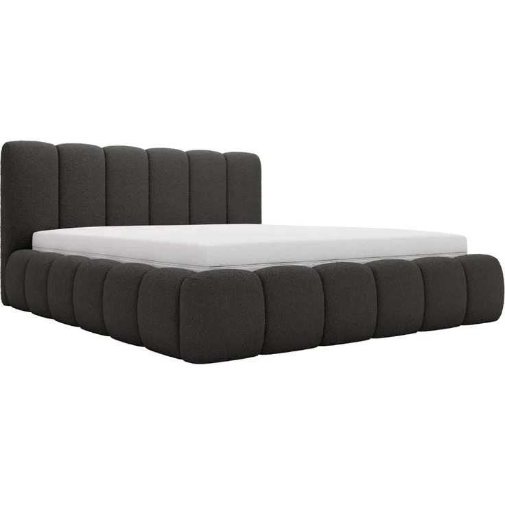 GRAINGOLD Cloud Bett 180x200, Polsterbett ohne Bettkasten, Bouclé-Stoff, mit Lattenrost, Schwarz – Bild 2