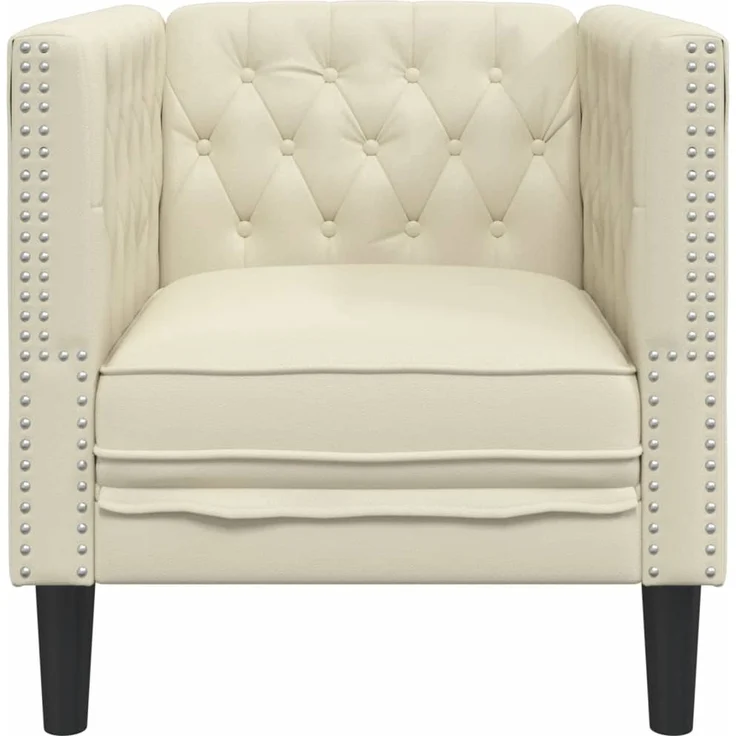 vidaXL Chesterfield-Sessel Creme Kunstleder 372653 – Bild 3