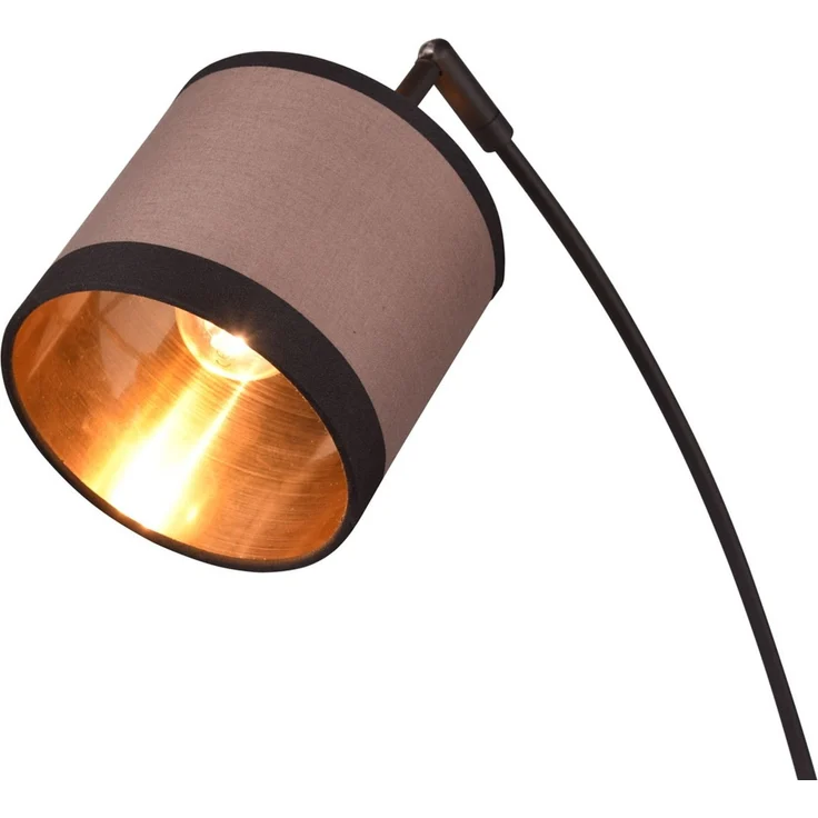 Große Stehleuchte DAVOS 3-flammig mit Stoffschirmen in Taupe/Gold, Höhe 185cm – Bild 4