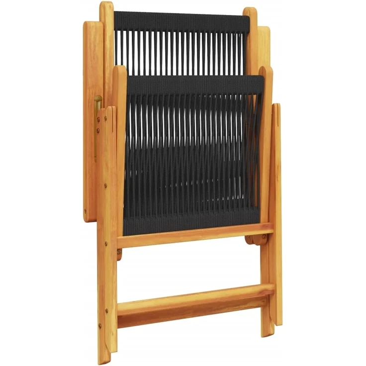 vidaXL Gartenstuhl Verstellbar 8 Stk. Schwarz Massivholz Akazie 3214531 – Bild 6
