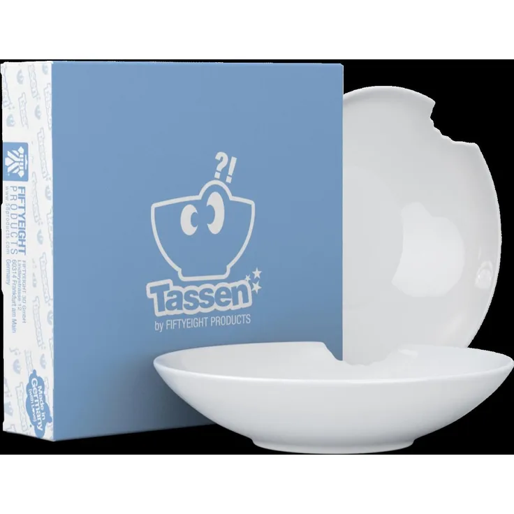 Fiftyeight Products Kleine tiefe Teller (18cm) 2er Set weiß mit Biss