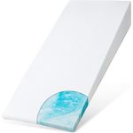 ELONEO, Topper Keilmatratze, 90x200, 140x200, 180x200 und weitere Größen, 14 cm hoch, Gelschaum, für Hausstauballergiker, schadstoffgeprüft, mit waschbarem Bezug