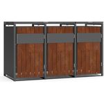 Mülltonnenbox Mülltonnenverkleidung bis 240 L Mülltonnen Behälter Rost 3 Türen