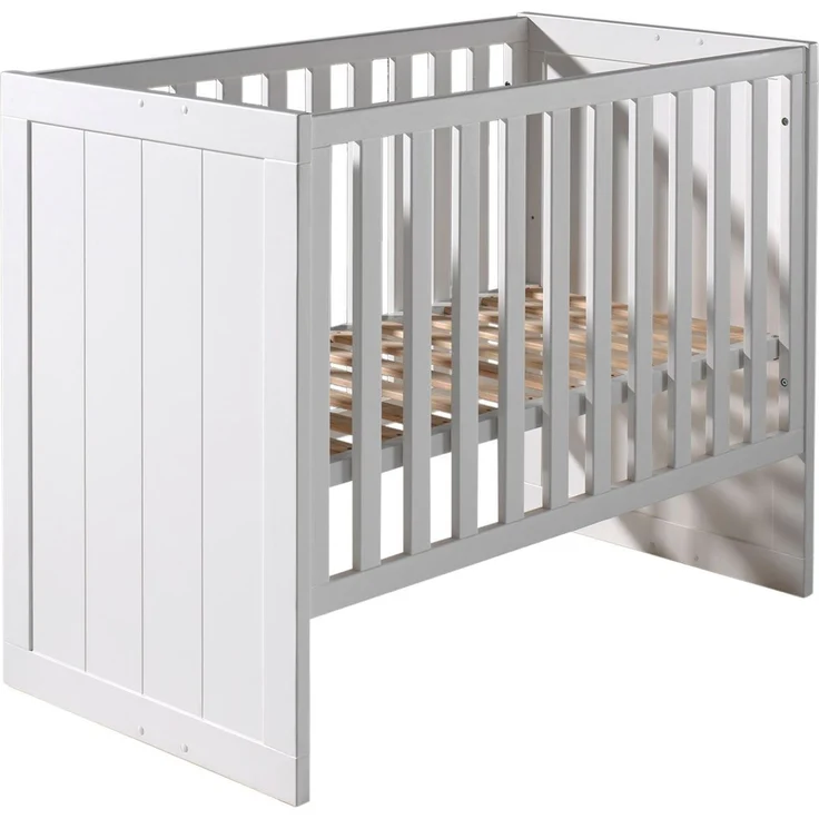 Babybett Karalynn 127x68x90 Gitterbett MDF Weiß – Bild 1