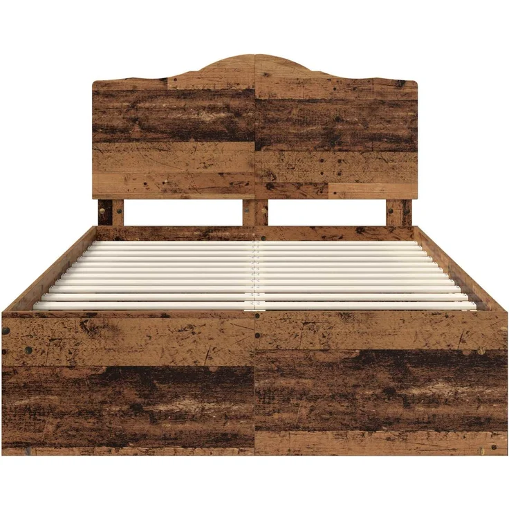vidaXL Bettrahmen Altholz 120 x 190 cm Massives Kiefernholz 3413342 – Bild 6