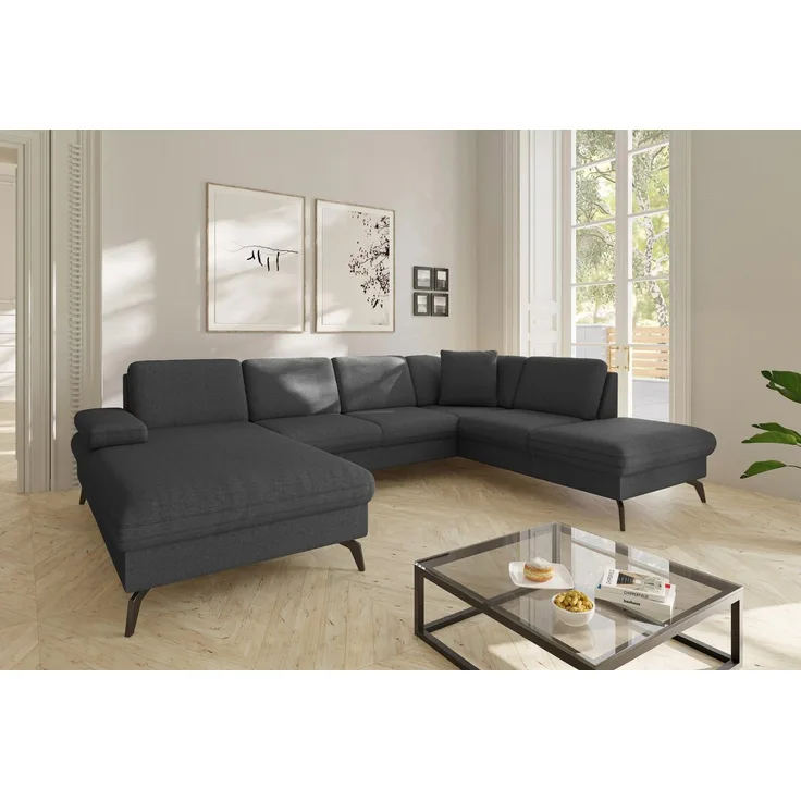 sit&more Wohnlandschaft Morris Jubi U-Form, B: 300 cm, mit Armteilfunktion & 1 Zierkissen, optional Bettfunktion