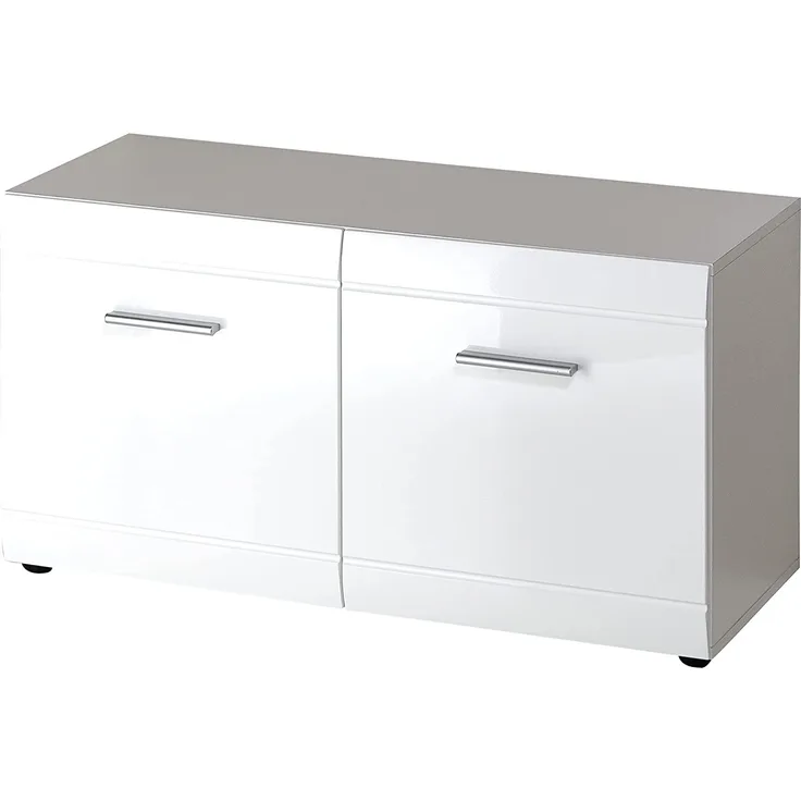 Schuhbank Almeria / GW-Adana, Holzwerkstoff, Weiß, 95 x 52 x 40 cm