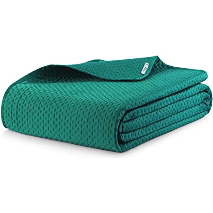 AmeliaHome Tagesdecke 260x280 cm dunkelgrün Bettüberwurf zweiseitig Prägung Matt Satin Carmen – Bild 4