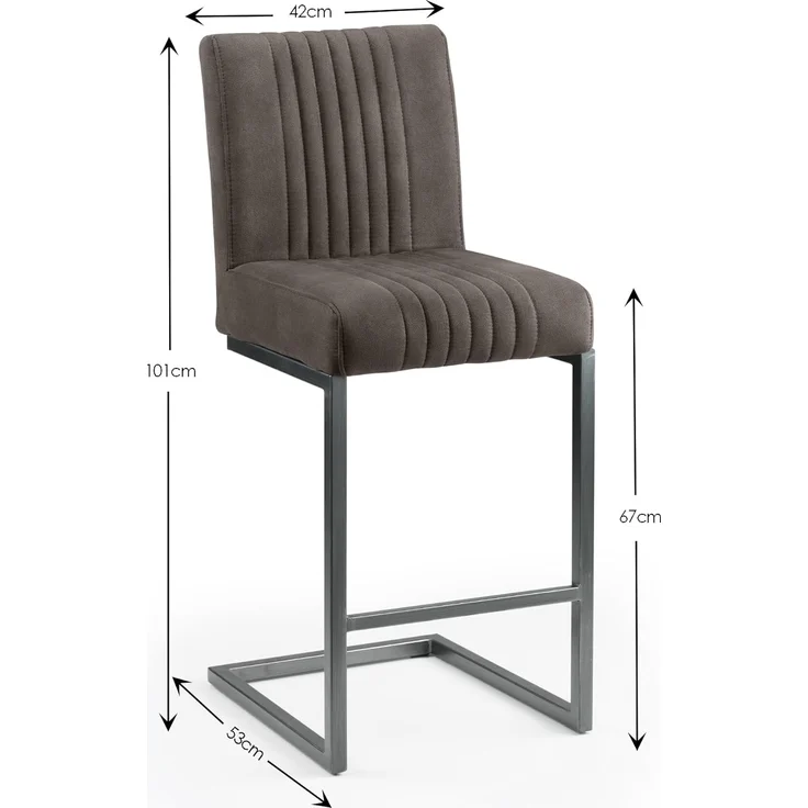 Julian Bowen Barhocker, 2 Stück, anthrazit, Height: 100, Width: 41, Depth: 49cm – Bild 3