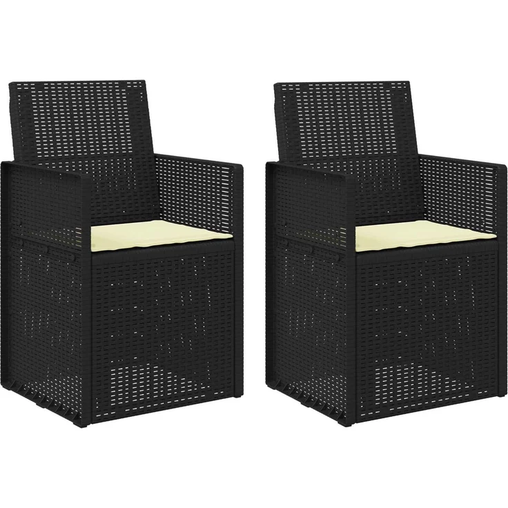 vidaXL Garten Esszimmerstühle 2 stk. Anthrazit und Creme PP 899981 – Bild 2