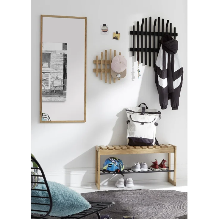 Garderoben-Set >BANTRY< (4-teilig) Eiche / schwarz - 150x190x30cm (BxHxT) – Bild 1