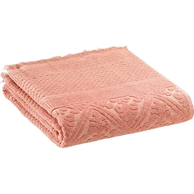 Vivaraise Duschtuch Zoé, Dunkelbraun, 100% Baumwolle, 70x140 cm, weiches und strapazierfähiges Badetuch mit Fransenverarbeitung
