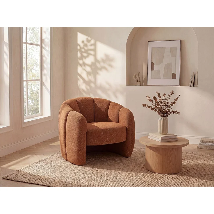Vente-unique - Muschelsessel - Chenille-Stoff - Terracotta - DELIPO – Bild 2