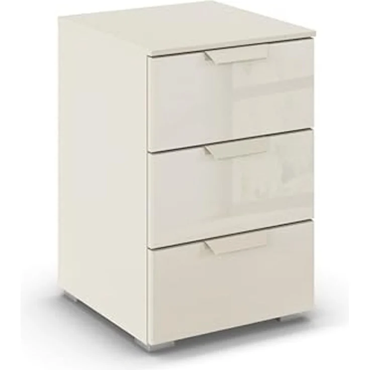 rauch Aditio Box, Nachttisch, 2 Schubladen, mit Glasfront, mit Softclose-Funktion, Farbe Beige, BxHxT 40x61x42cm – Bild 1