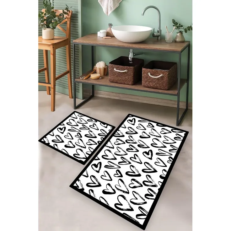 Mijolnir 'Small Heart' Badematten-Set (2-teilig), Mehrfarbig