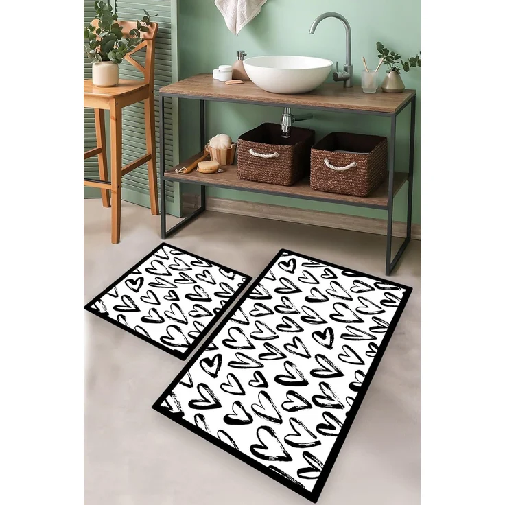 Mijolnir 'Small Heart' Badematten-Set (2-teilig), Mehrfarbig