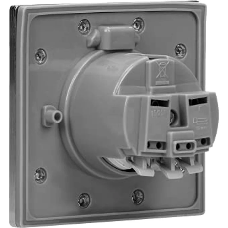 Boden Einbausteckdose, IP44, Edelstahl, 3680W, incl. Gerätedose Winddicht – Bild 5