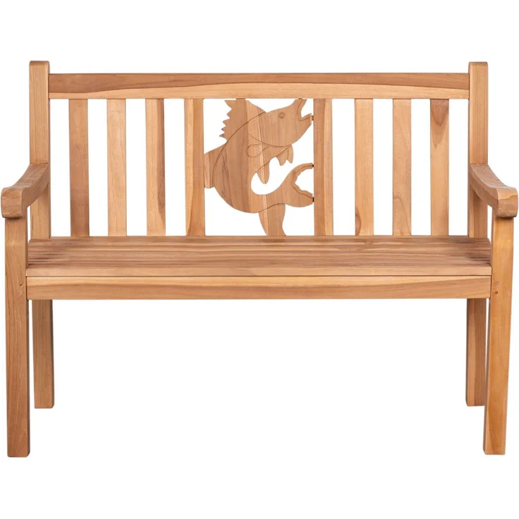 Teakholz Gartenbank Fisch 120 cm – Bild 2