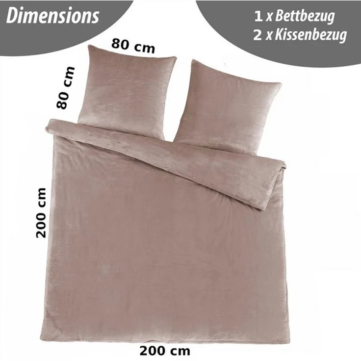 Malika Bettwäsche 200x200 + 2x 80x80 cm Cashmere Touch Bettwäsche, atmungsaktiv, Mikrofaser, 3 teilig, Für Allergiker geeignet, pflegeleicht, angenehm weicher Stoff – Bild 4