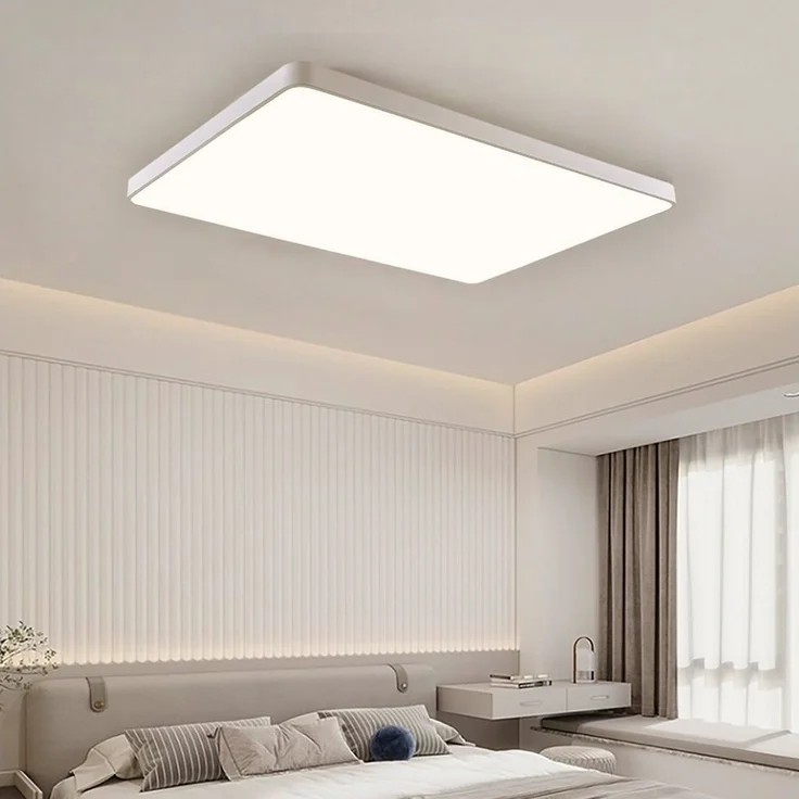 JDONG LED Deckenleuchte dimmbar mit Fernbedienung Rechteckig Weiß/Schwarz 65*43*5CM, LED fest integriert, Deckenlampe 72W, für Wohnzimmer Schlafzimmer Esszimmer Arbeitszimmer Balkon Büro – Bild 1