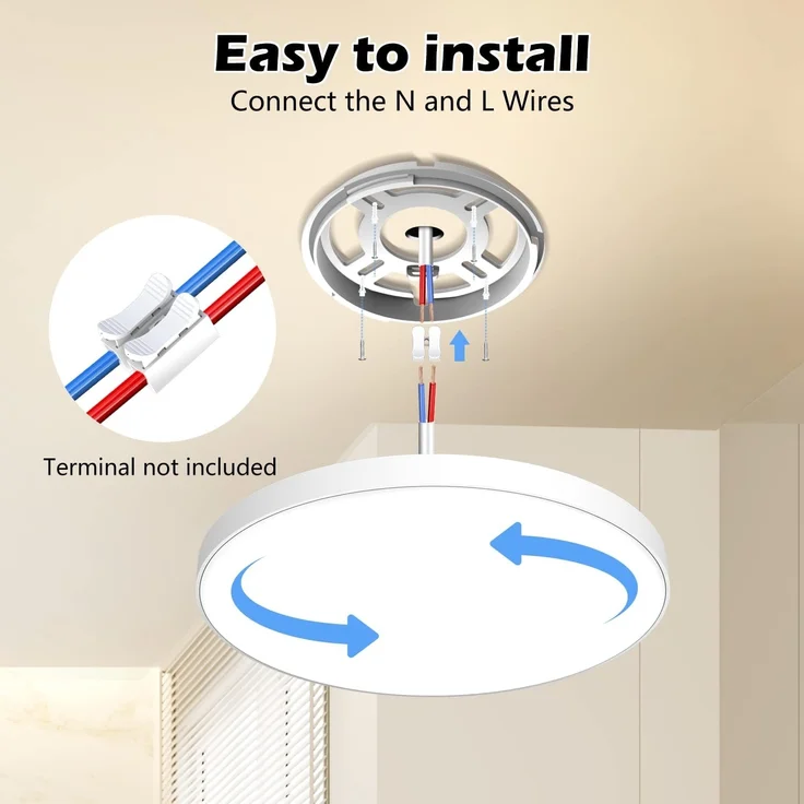 Deckenlampe LED Deckenleuchte Ø28cm 24W, 4000K, 2000LM, IP44 Wasserfest Rund Badezimmer Lampe, Badlampe Decke Küchenlampen Modern Schlicht Weiß Ultra Dünn Ideal für Bad/Balkon/Keller/Schlafzimmer/Flur – Bild 5