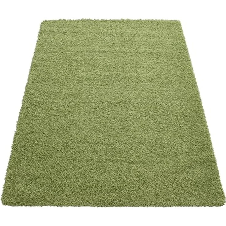 Carpetsale24 Shaggy Hochflor Teppich 60x110 cm Grün weich flauschig modern einfarbig Für Flur oder kleine Räume für Wohnzimmer Schlafzimmer Flur – Bild 2