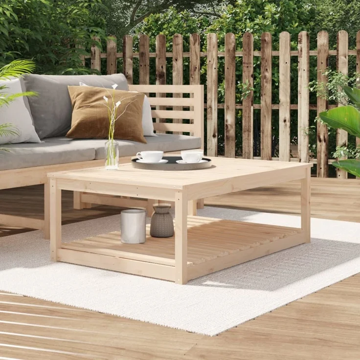 Gartentisch, Balkontisch 121 x 82,5 x 45 cm Massivholz Kiefer – Bild 1