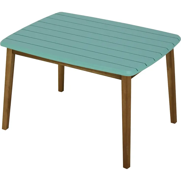 Vente-unique - GOZO Gartenessgruppe Holz, Platte BlauBlau - B 60 cm x H 50 cm x L 80 cm
