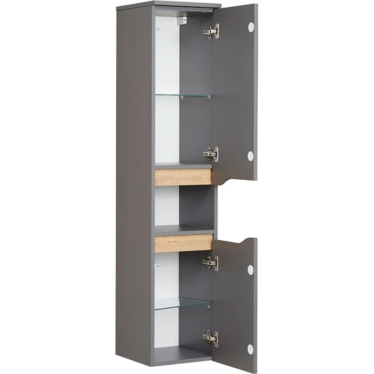 Midischrank Casablanca / Capri , Holzwerkstoff , Grau , 30.00 x 141.00 x 33.00 cm – Bild 3