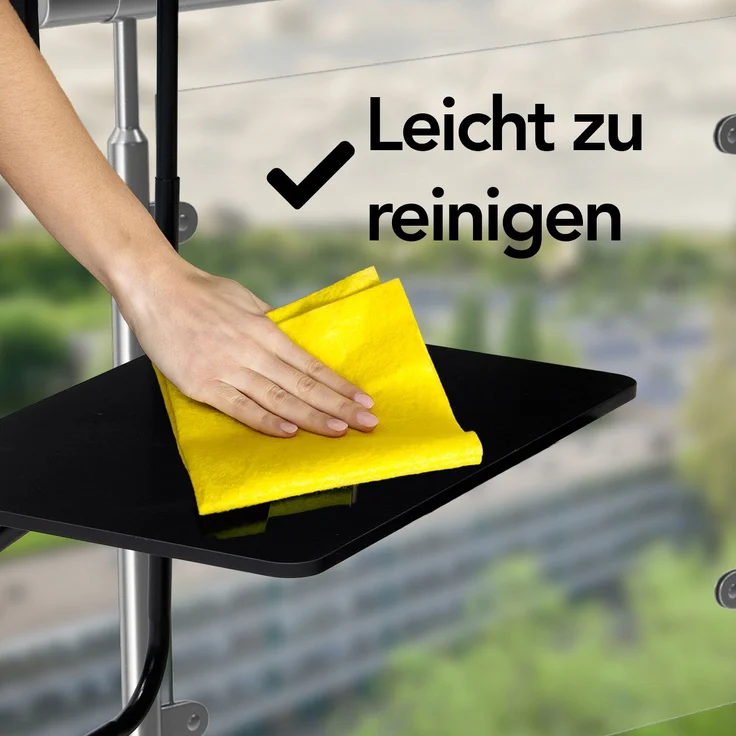 Infinity Goods Balkontisch – klappbar – 60 x 60 cm – verstellbar – hängend – schwarz – Bild 7