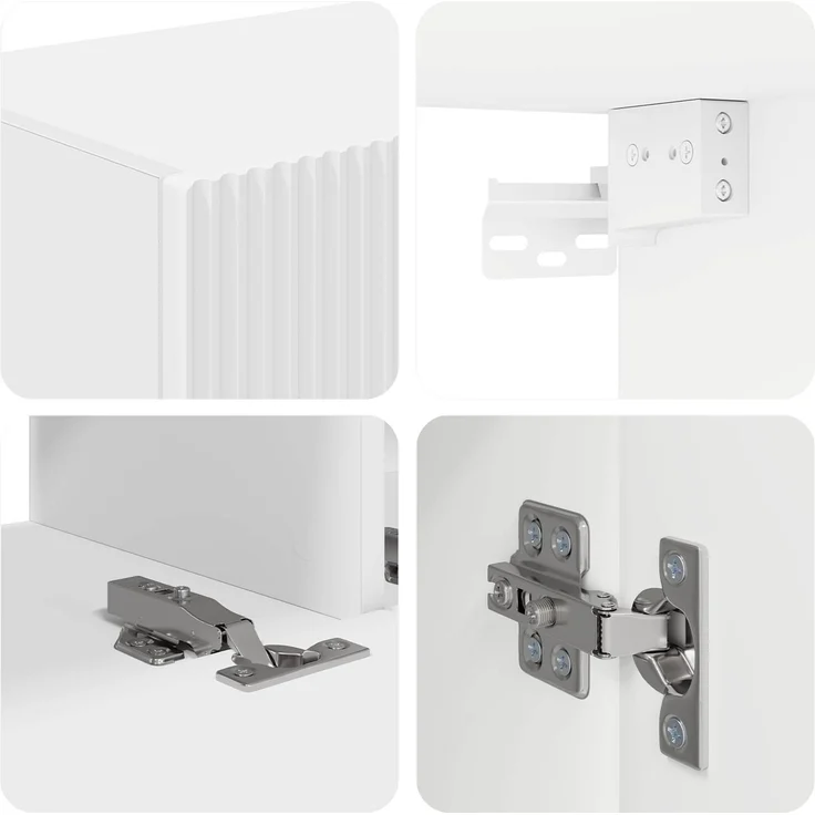 vidaXL TV-Schrankset Wandmontiert 4 pcs Weiß Holzwerkstoff 3409033 – Bild 11