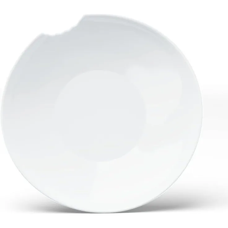 Tiefer Teller mit Biss Porzellan weiß 2er Set