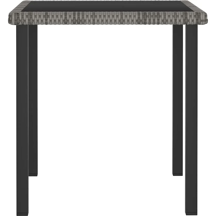 Gartentisch, Esstisch, Küchentisch Grau 70x70x73 cm Poly Rattan – Bild 2