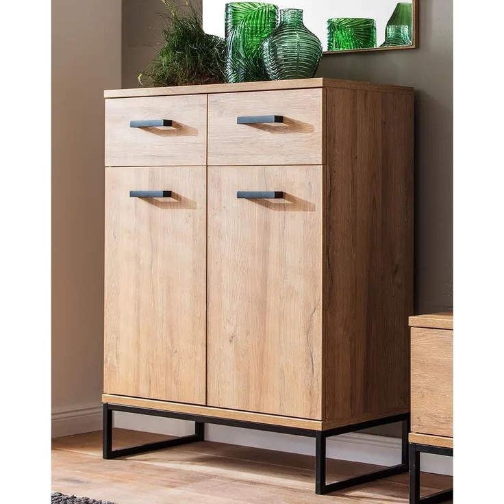 Schuhschrank >Torrent< in Grandson Oak Nachbildung - 81x104x38cm (BxHxT)